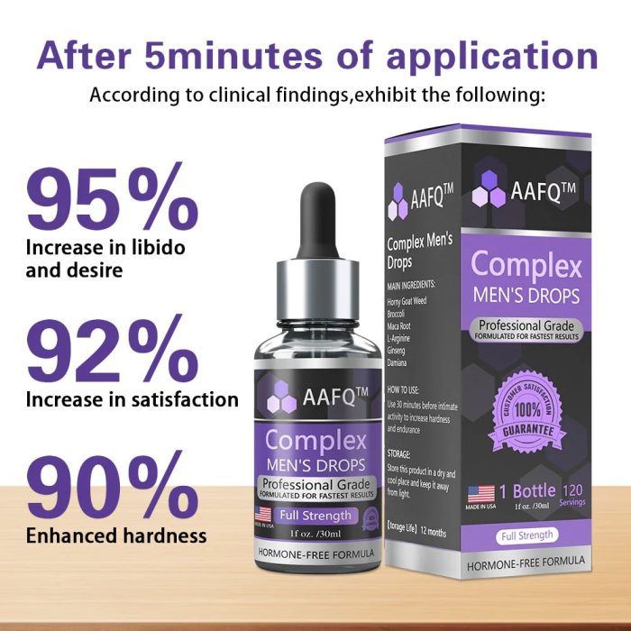 Complex Male Enhancement Drops restore male sexual potency In Kenya- AAFQ® Complex Men's Drops will show you the way! Complex Male Enhancement Drops restore male sexual potency, delays aging of male sexual function, help men achieve stronger erections and sexual performance. The best supplement for sexual enhancement Sexual function.